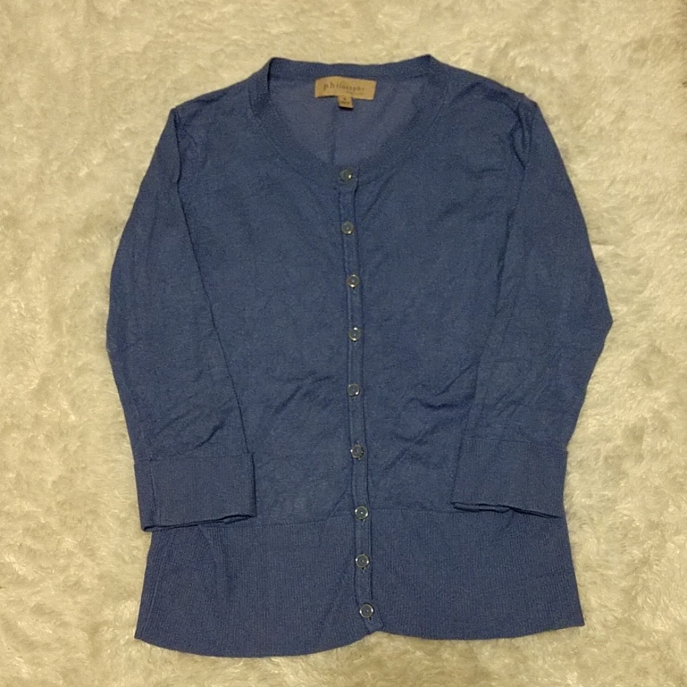 Philosophy Lite Purple Cardigan Sweater S